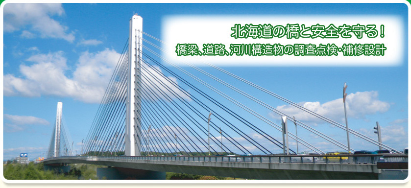 北海道民の橋の安全を守る!　橋梁、道路、河川構造物の調査点検・補修計画